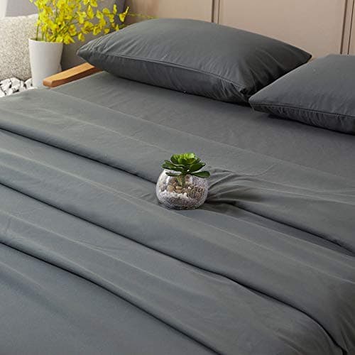 SONORO KATE Bed Sheet Set Super Soft Microfiber 1800 Series Luxury Egyptian Sheets 16-Inch Deep Pocket Wrinkle and Hypoallergenic-4 Piece(Queen Dark Grey) — view 2