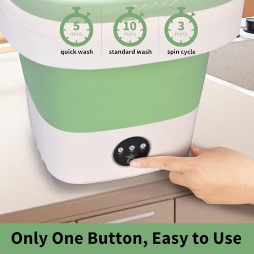 Mini Portable Washing Machine, 16.5L Upgraded Washer with Spin Basket Laundry Machine, 3 Cleaning Modes Suitable for Small Clothes, Foldable Design Ideal for Hotel, Home, Apartment and Campain — view 5