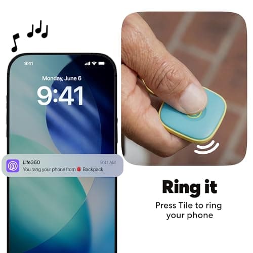 Life360 Tile - Bluetooth Tracker, Keys Finder and Item Locator for Keys, Bags and More. Phone Finder. Both iOS and Android Compatible. 1-Pack (Aqua Lemon) — view 4