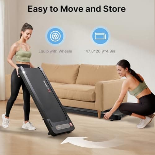 YESOUL Walking Pad Treadmill with 10% Auto Incline, 39.5"x15.5" Running Belt, 300 LBS Capacity, LED Display, Remote Control & Smart App, Quiet Compact Treadmill for Home Office — view 8