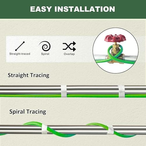 MAXKOSKO 60ft Heat Tape for Water Pipes Self Regulating Heating Cable 120V — view 3