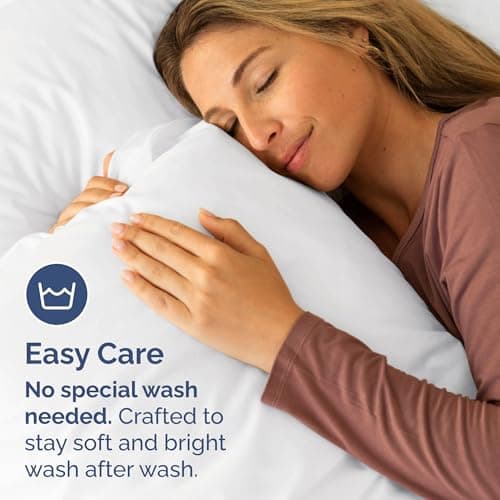 King Pillow Cases Set of 2 - Ultra Soft Hotel Quality Pillowcase Covers - Comfy, Cozy & Wrinkle Free - Shrinkage, Stain and Fade Resistant - Machine Washable Pillow Protectors - 2 Piece Set - White — view 4