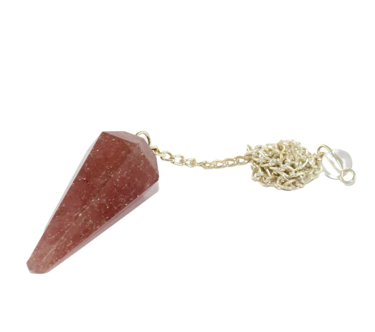 Péndulo piedra natural cuarzo Rosa, Péndulo de Cristal, Péndulo de Cristal Hexagonal Vintage para Radiestesia, péndulo Chakra Reiki Adivinación Meditación Wicca (Rosa) — view 5