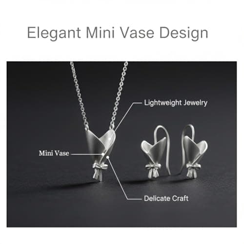 TTLECOK DIY Bouquet Necklace Wearable Mini Vase Jewelry Collection Chain Trendy Flower Holder Pendant to Insert Dried or Real Blooms — view 4