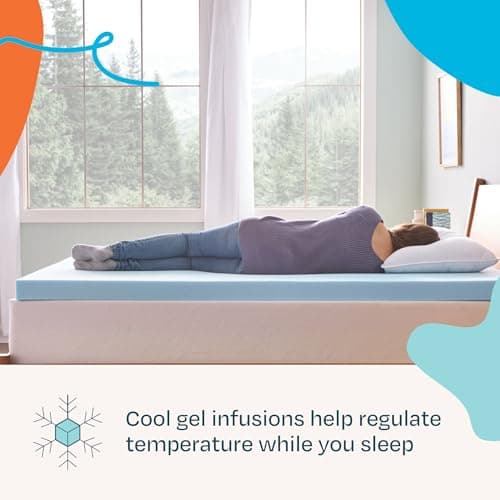 Linenspa 3 Inch Memory Foam Mattress Topper, Gel Infused Twin Mattress Topper, CertiPUR-US Certified