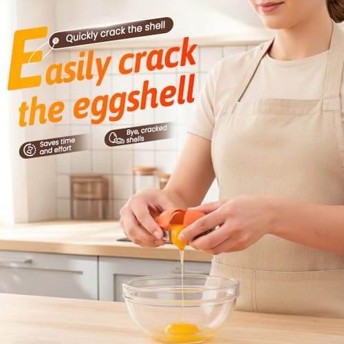 2PCS Egg Shell Opener,2026 Upgrade Stainless Steel Egg Cracker Tool, Multifunctional Egg Shell Opener for Raw & Hard-Boiled Eggs, Handheld Kitchen Gadget for Easy Peeling & Separating (2PCS Orange) — view 2