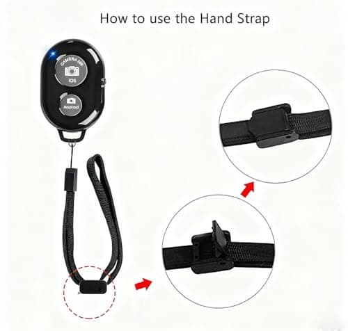 Cellphone Remote Shutter for Smartphones and Tablets, AOQIYUE Wireless Camera Remote Control Compatible with iPhone/Android Cellphone Wrist Strap Included (Black-Pink-Purple) — view 4