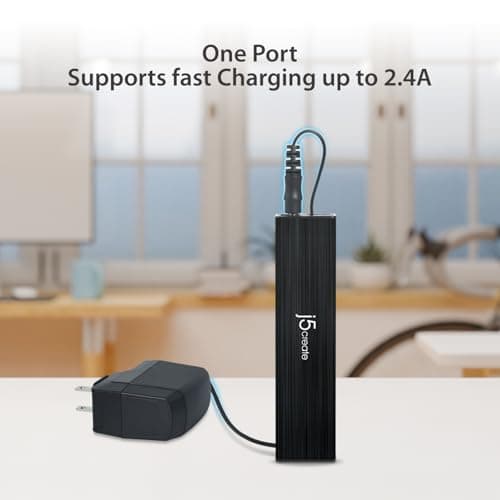 j5create 7-Port Powered USB 3.0 Data Hub with 3.3 ft Extended Cable [20W Power Adapter Included] for Mac, MacBook, Windows, Laptop, Surface, XPS, PC (JUH377) — view 3