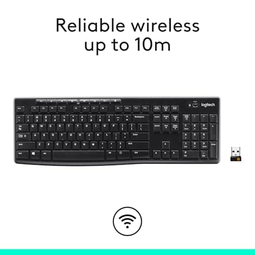 Logitech K270 Full Size Wireless Keyboard for Windows - Black — view 3