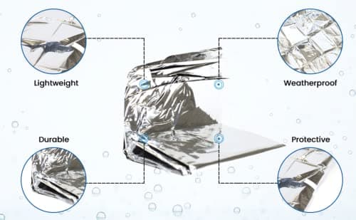 Primacare CB-6835-CS Pack of 12 Sterile Foil Baby Bunting Blankets for Newborns and Infants, Disposable Emergency Heat Saving, 30" x 17" — view 5