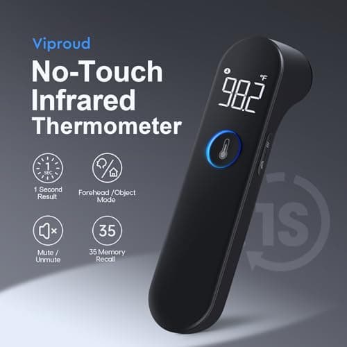 Viproud No-Touch Baby Thermometer for Adults and Kids, Fast & Accurate