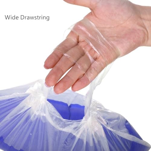 Tebery 100 Pack Portable Potty Chair Liners with Drawstring, Potty Bags Liners Disposable for Baby Toilet Potty Training Seat — view 3