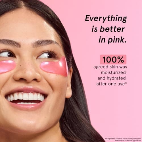 grace & stella Award Winning Under Eye Mask - Reduce Dark Circles, Puffy Eyes, Undereye Bags, Wrinkles - Gel Under Eye Patches - Small Birthday Gifts - Vegan Cruelty-Free (Pink, 6 Pairs)