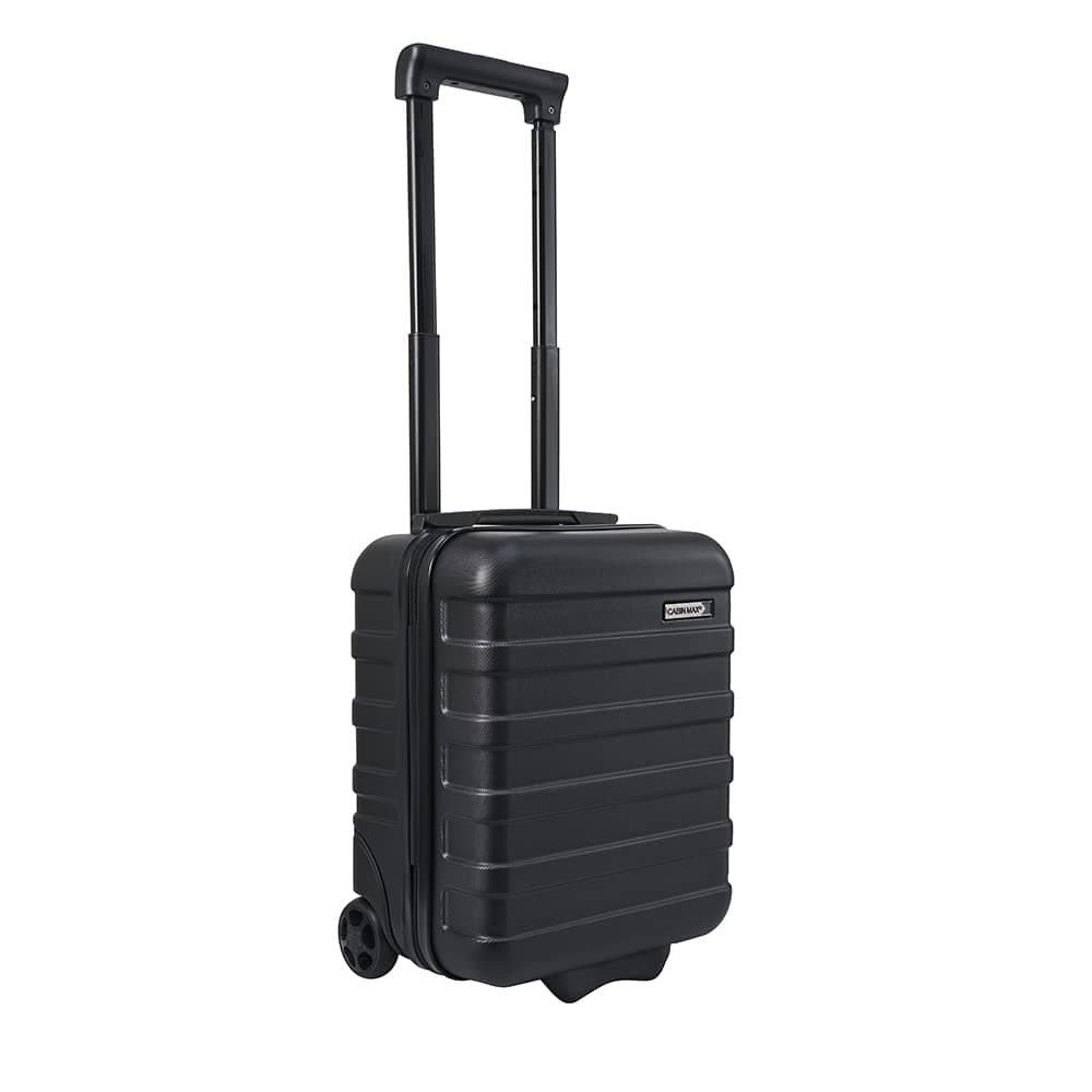 Cabin Max Anode 40 x 30 x 20 cm Hardscalen - Maleta con Ruedas para bajo Asiento, 24 L, Wizz Air, Eurowings (Black, 40 x 30 x 20 cm, Ampliable a 40 x 20 x 25 cm)