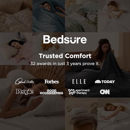 Bedsure Queen Sheet Set - 4 Pieces Soft Queen Size Sheets - Breathable & Cooling - Hotel Luxury - Easy Care Polyester Microfiber Bedding for Women, Men, Dark Grey — view 5
