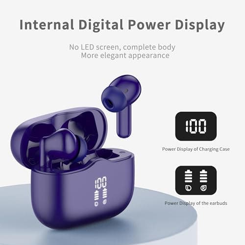 Wireless Earbuds, 2026 Bluetooth Ear Buds 5.4 Mini HiFi Stereo with 4 ENC Noise Cancelling Mics Wireless Headphones, in Ear Earphones 40H IP7 Waterproof, USB C, Bluetooth Earbuds for Sports, Gym, Blue — view 4