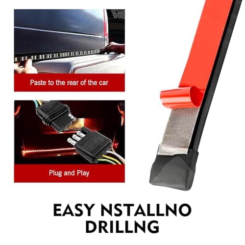 Icyfond Tailgate Light Bar, 12V 60-inch Led Tailgate Light Bar Strip, Triple Row High Brightness Lights Strips with Red Brake/White Reverse/Sequential AmberTurn Signals, for Pickup Trailer SUV RV Van — view 3