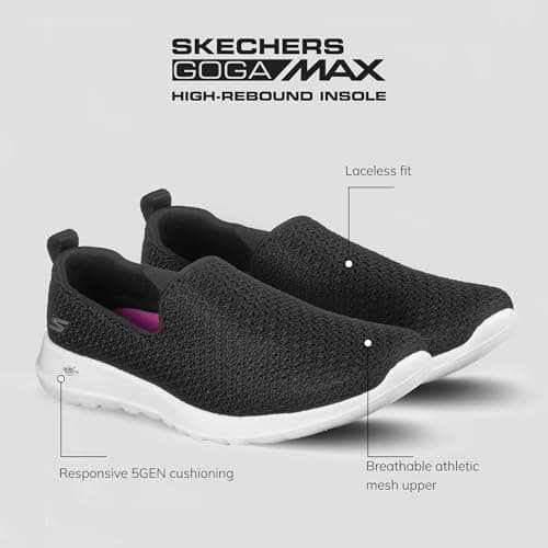 Skechers Women's Go Walk Joy Sneaker, Black/White, 8 — view 2