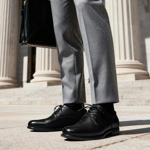 Bruno Marc Men's Classic Leather Dress Shoes Comfort Oxfords Business Formal Lace Up Shoes,Size 11,Black,SBOX26007M — view 2