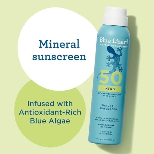 Blue Lizard Kids Mineral Sunscreen Spray SPF 50+, Brand, Broad-Spectrum UVA/UVB Protection, Water-Resistant, Zinc Oxide Formula, 5 fl oz — view 3