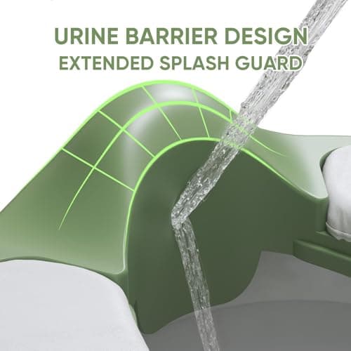 Wanchouse 3-in-1 Potty Training Seat & Training Toilet & Potty Chair, Height AdjustableToddler Toilet Seat for Kids, Foldable Potty Training Toilet with Splash Guard & Anti-Slip Steps (Green) — view 5