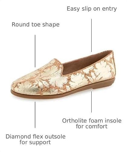 Aerosoles Women's Betunia Loafer, Natural Cork/Gold Floral, 6.5M — view 2