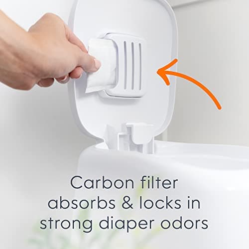 Diaper Genie Complete Diaper Pail (White) – Includes 1 Refill (Holds 270 Newborn Diapers) & 1 Carbon Filter — view 4