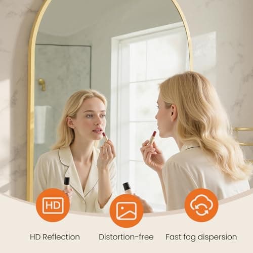 Sweetcrispy 22"x 30" Arched Gold Bathroom Mirrors for Wall