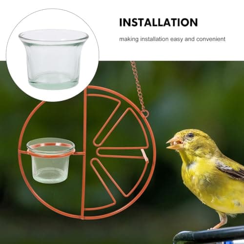 Abaodam 2pc Glass Bird Feeder Replacement Glass Cup Outdoor Hanging Bird Feeder Bowl for Oriole Hummingbird for Garden Balcony — view 2