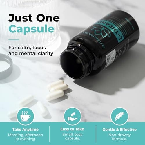 Nutratology® L-Theanine 250MG Capsules | Canadian-Made | For Stress Management | Promotes Relaxation & Calmness Without Drowsiness - L-Theanine Supplement for Stress Relief | 60 Capsules