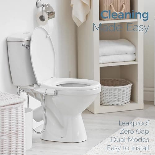BIGCOW Bidet Attachment for Toilet, Ultra-Slim Dual Nozzle (Frontal & Rear Wash) Hygienic Toilet Bidet, Fresh Cold Water Pressure Adjustable Bidet Attachment with Stainless Steel Inlet — view 5