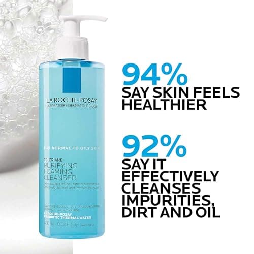 La Roche-Posay Toleriane Purifying Foaming Facial Cleanser, Oil Free Face Wash for Women & Men with Niacinamide + Ceramides, Pore Cleanser Safe For Sensitive Skin, Won’t Dry Out Skin, Soap Free, 400ml — view 3