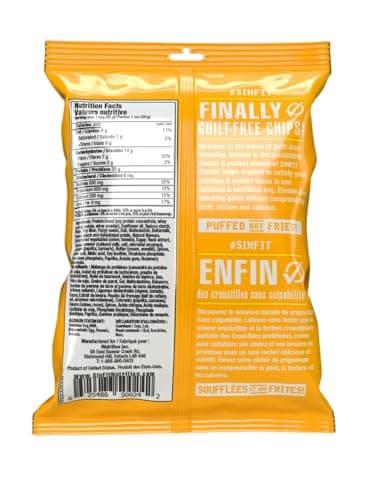 SinFit Protein Chips, 20g Protein/Bag, 50g-Bag, High Fiber, Low Carb, Gluten Free,7/box (7 Bags, Nacho Cheese) — view 2