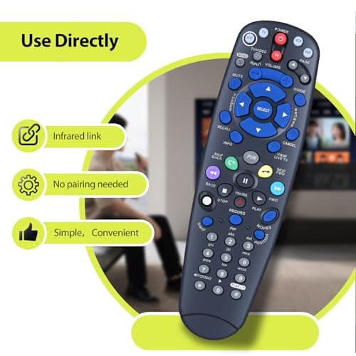 RYQIF Replacement Remote Control for Bell Satellite TV 5.4 IR, Fits 187017 187016 199533 9241 9242 9400 6131 6141 6400