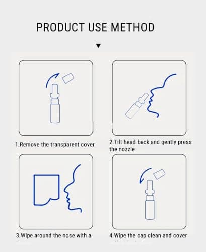 Nasal Spray Bottle Empty 1 oz Nasal Sprayer - 0.12cc per Spray! Empty, Glass, Refillable, Travel Sized, Quality Glass for Saline Applications! (2 blue bottles) — view 3