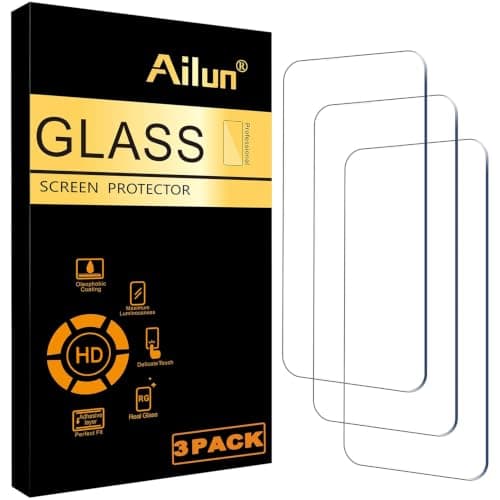 Ailun Screen Protector for iPhone 16 / iPhone 15 / iPhone 15 Pro [6.1 Inch] Display 3 Pack Tempered Glass, Sensor Protection, Dynamic Island Compatible, Case Friendly
