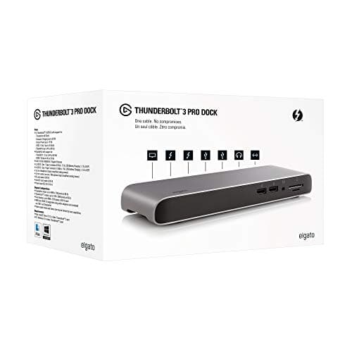Elgato Thunderbolt 3 Pro Dock – With 50 Cm Thunderbolt Cable, 40Gb/S, Dual 4K Support, 2x Thunderbolt 3 (USB C), 4x USB 3.0, SD/Micro SD Card Reader, Audio I/O, Gigabit Ethernet, Aluminum Chassis. — view 5