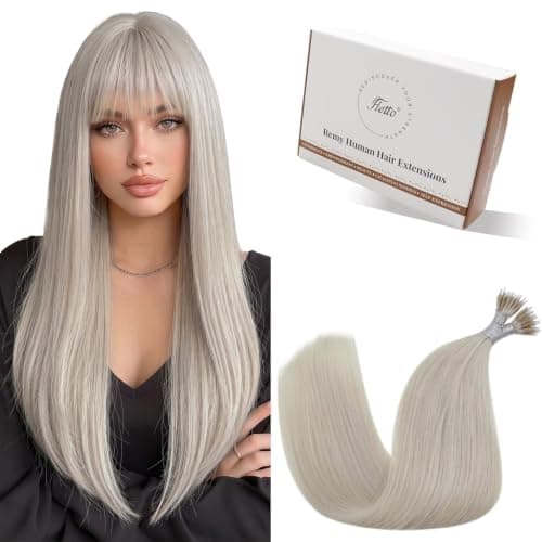 Hetto Nano Hair Extensions Real Human Hair Platinum Blonde 50g 50s 14 Inch