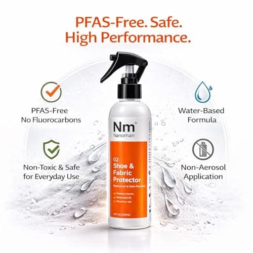 Nanoman Shoe & Fabric Protector Spray 250mL – Waterproof & Stain Repellent for Sneakers, Suede, Leather & Clothing | PFAS-Free — view 6