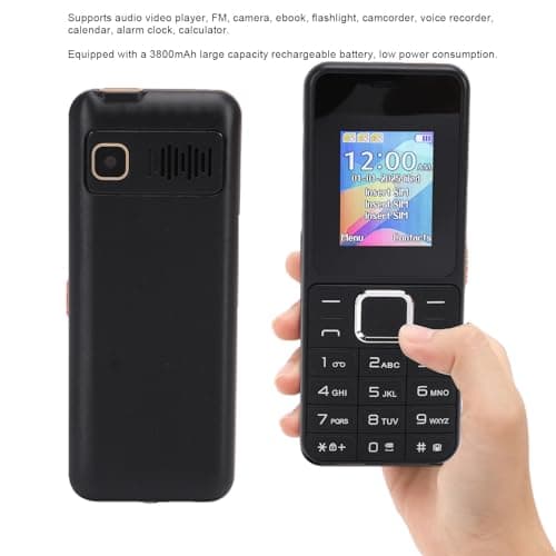 Wisoqu 2G Unlocked Cell Phone, Big Button Triple SIM Senior Phone with 1.77 Inch Screen 3800mAh Battery SOS Button, for Emergency Calling — view 3