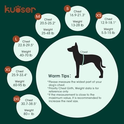 Kuoser Dog Life Jacket High Flotation, Reflective Dogs Life Vest for Swimming Boating, Adjustable Small Medium Large Dog lifejacket, Lightweight Dogs Life Preserver Rescue Handle Spring Summer Pool