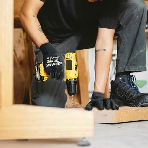 Kebada Safety Work Gloves,120 Pairs Bulk Pack, Touchscreen, PU Coated, Ideal for Warehouse, Construction, Gardening and Mechanics, Black, X-Small — view 4