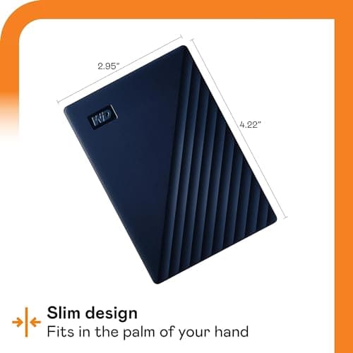 WD 2TB My Passport for Mac, Navy, Portable External Hard Drive with backup software and password protection, USB 3.1/USB 3.0 compatible - WDBA2D0020BBL-WESN — view 2