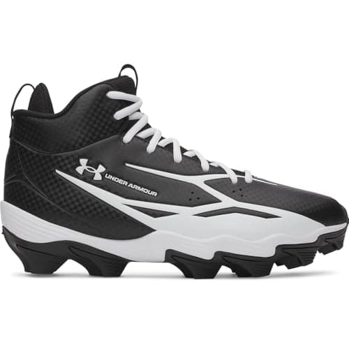 Under Armour Men's Spotlight Hammer Football Cleats, (001) Black/White/White, 9, US — view 3