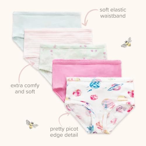 Burt's Bees Baby Girls' Organic Cotton Brief Underwear, 5-Pack — view 5