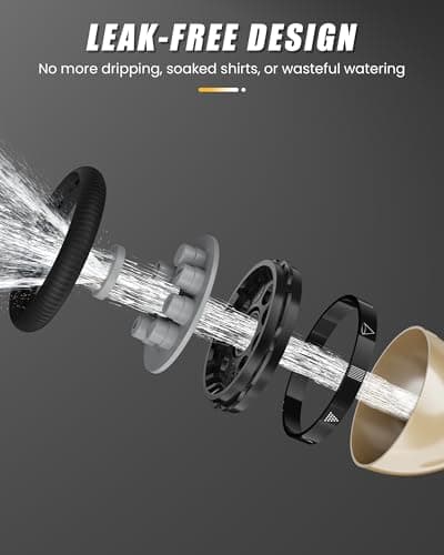 RAINPOINT Garden Hose Nozzle, 9 Spray Patterns Hose Sprayer Nozzle, Heavy Duty Metal Water Hose Nozzle, Adjustable Hand Sprayer, Watering Plants and Lawn, Pet Showering, Gray — view 3