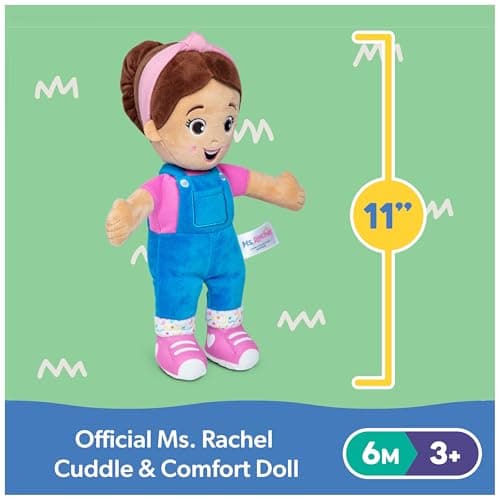 Ms. Rachel Official Cuddle & Comfort Doll, 11” Premium Plush Baby Toy, Toddler Toys for Girls & Boys for Ages 6 Months to 3+