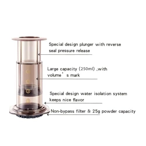 UMHZRWPCRJ Espresso Coffee Maker Portable Press Barista Tool Coffee Pot Press Coffee Machine With Filters(Clear Aeropres C) — view 2