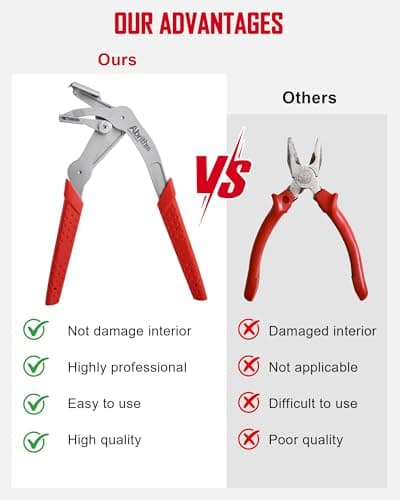 Car Clip Pliers, Professional Auto Clip Removal Pliers Tool, Panel Clip Removal Tool for Automotive Plastic Fasteners, Push Pin & Door Trim Disassembly Without Damage — view 5