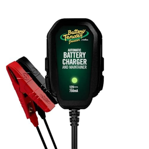Battery Tender Junior 12V, 750mA Charger and Maintainer: Automatic 12V Powersports Battery Charger for Motorcycle, ATVs, and More - 021-0123